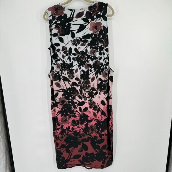 DG2 by Diane Gilman Layered Sleeveless knit Dress Black floral size large - Picture 11 of 12